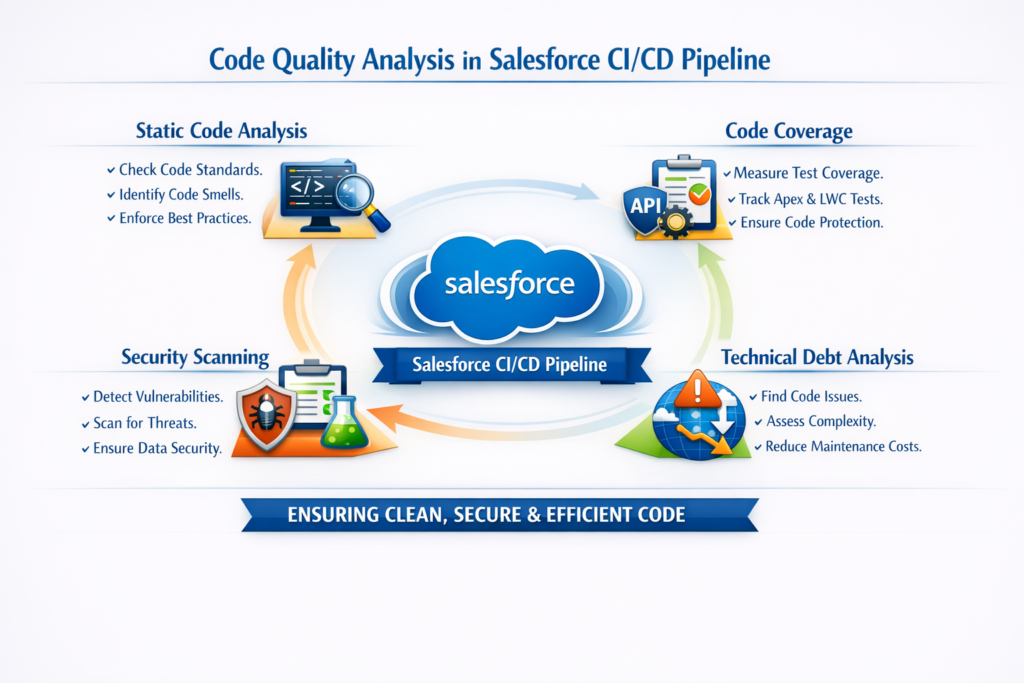 Code quality analysis stage Salesforce CI/CD Pipeline standards
