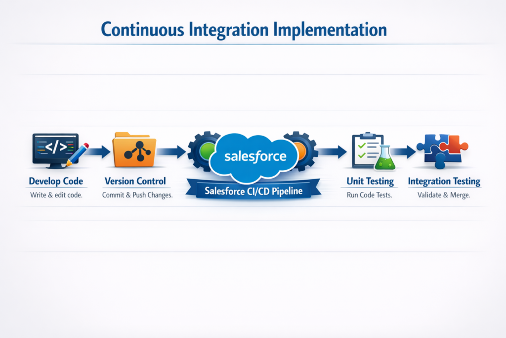 Continuous integration implementation Salesforce CICD Pipeline