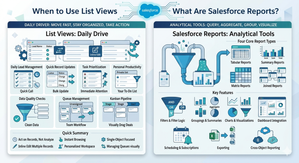  Salesforce list views vs reports 