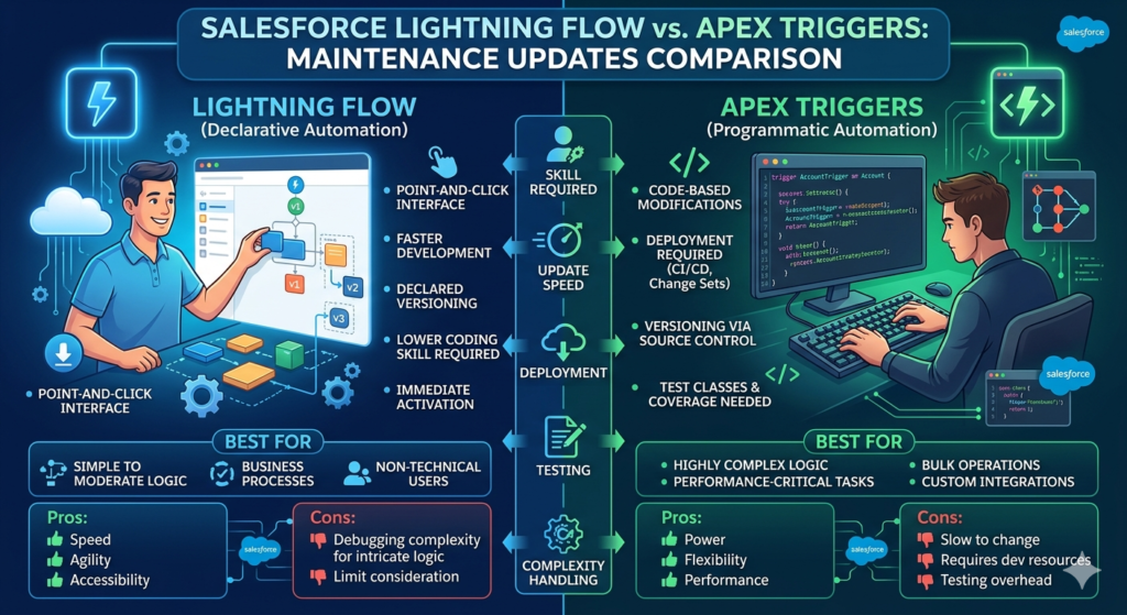  Maintenance updates Salesforce Lightning Flow vs Apex Triggers