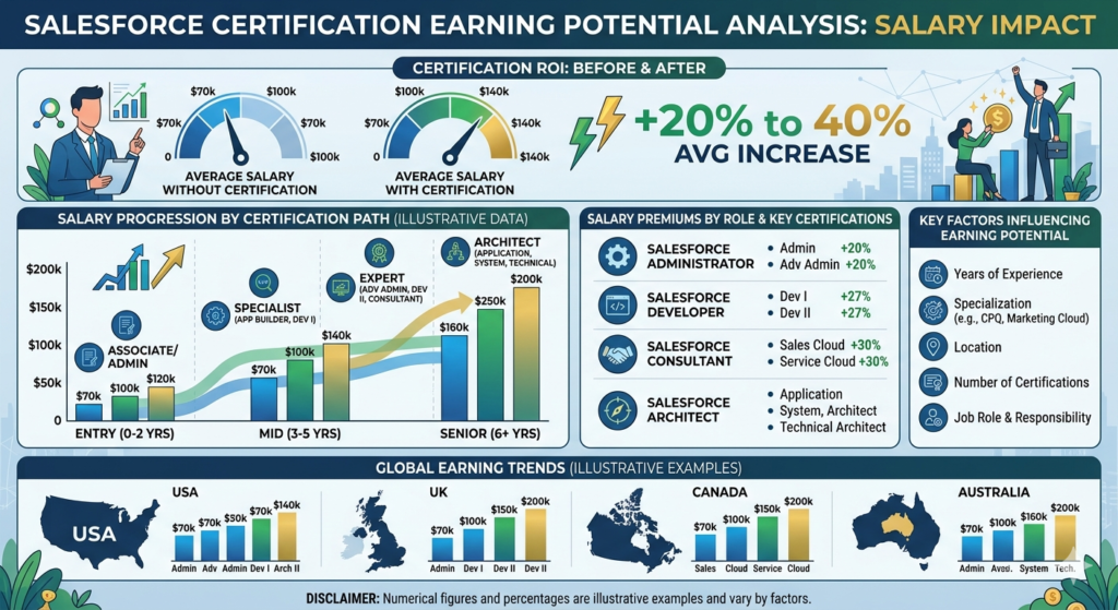 Salary impact Salesforce Certification earning potential analysis