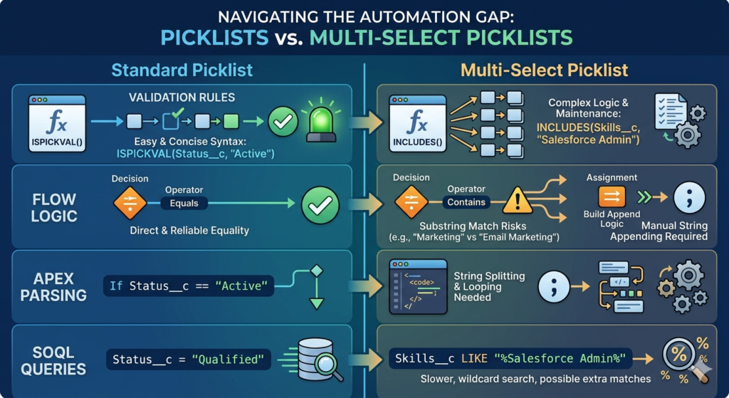 Salesforce Picklist vs Multi-Select Picklist