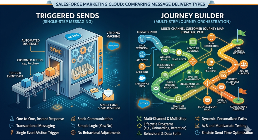 sfmc triggered sends vs journey builder